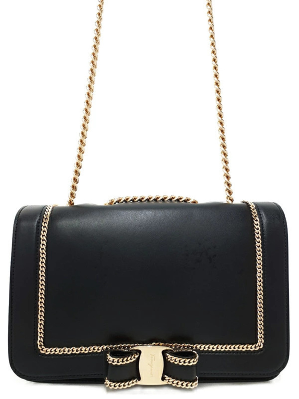 Salvatore Ferragamo Vara Ribbon Chain Shoulder Bag